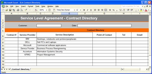 Contract Management Template Excel Elegant Service Level Agreement Template Download 2 Ms Word &amp; 3 Free Excel