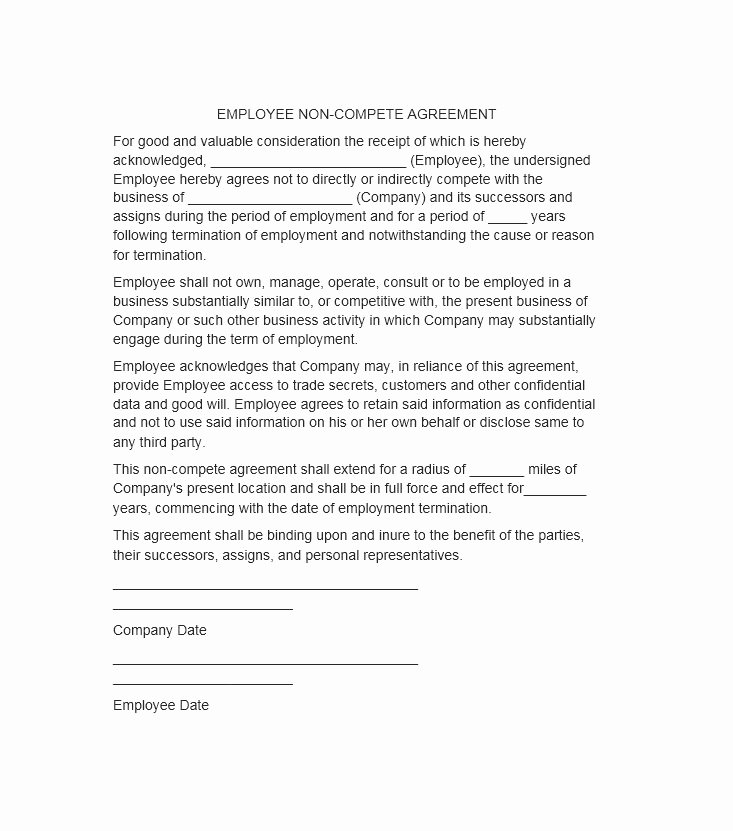 Contractor Non Compete Agreement Template Beautiful 39 Ready to Use Non Pete Agreement Templates Template Lab