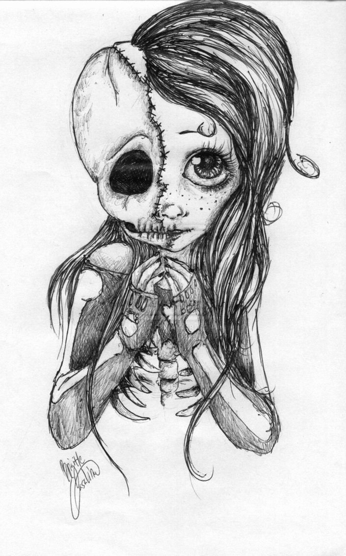 Cool Drawings Of Girls Unique Cool Fairy Drawings Skull Girl by Invisible Fairy Drawings 3 Pinterest