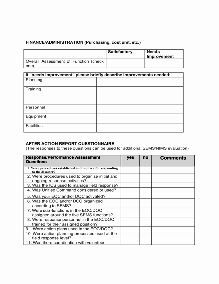 Corrective Action Report Sample Lovely after Action Report Template