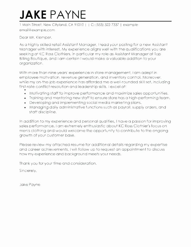 Cover Letter for Retail Best Of 12 13 Cover Letter for Clothing Store