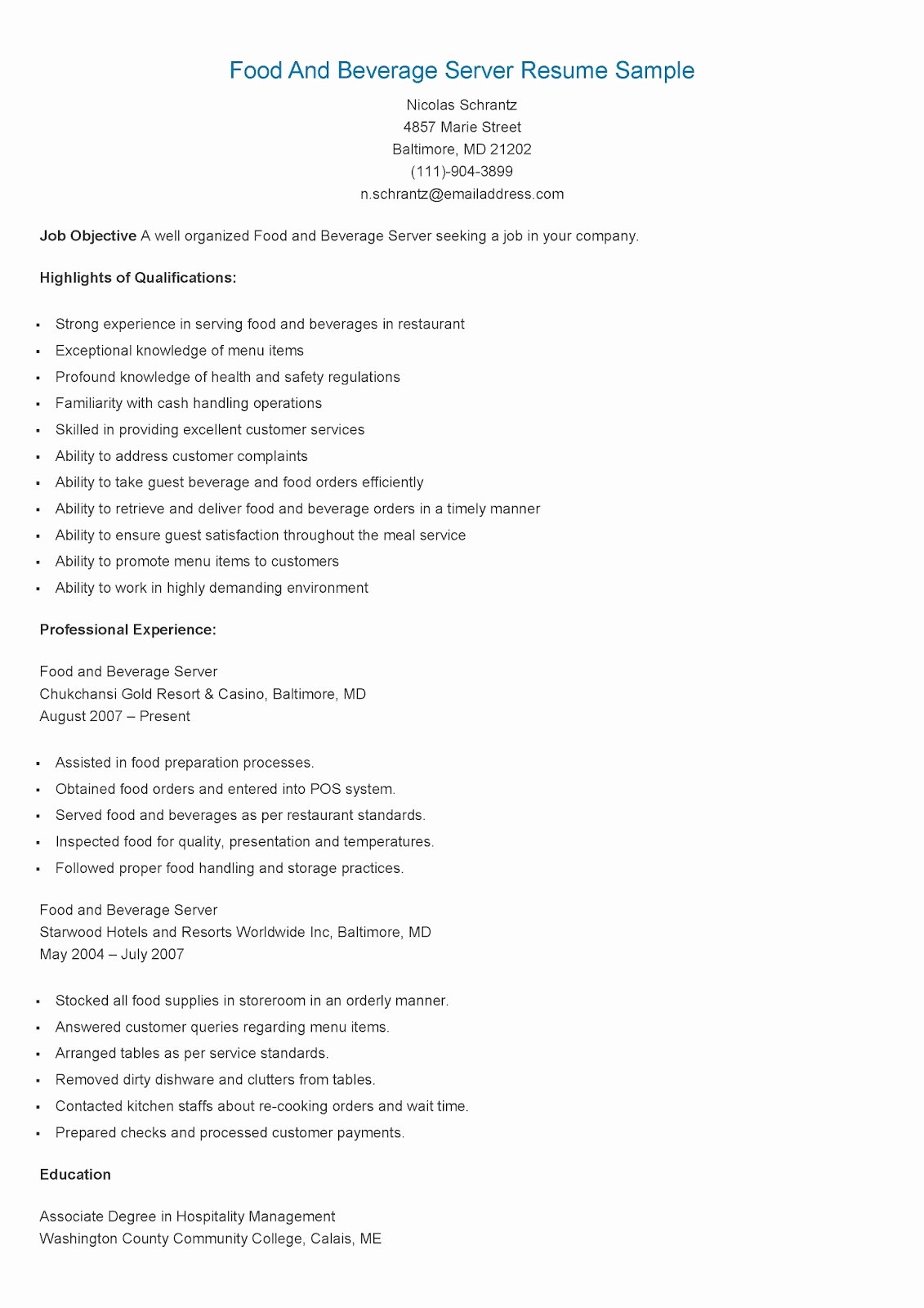 Cover Letter for Server Unique the Sufficiency Of A Parochial Systems without A Poor Rate Example Resume for Banquet Server