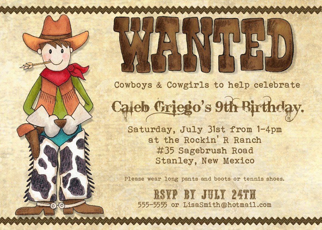 Cowboy Invitations Template Free Elegant Bear River Greetings It S A Cowboy Kind Of Day
