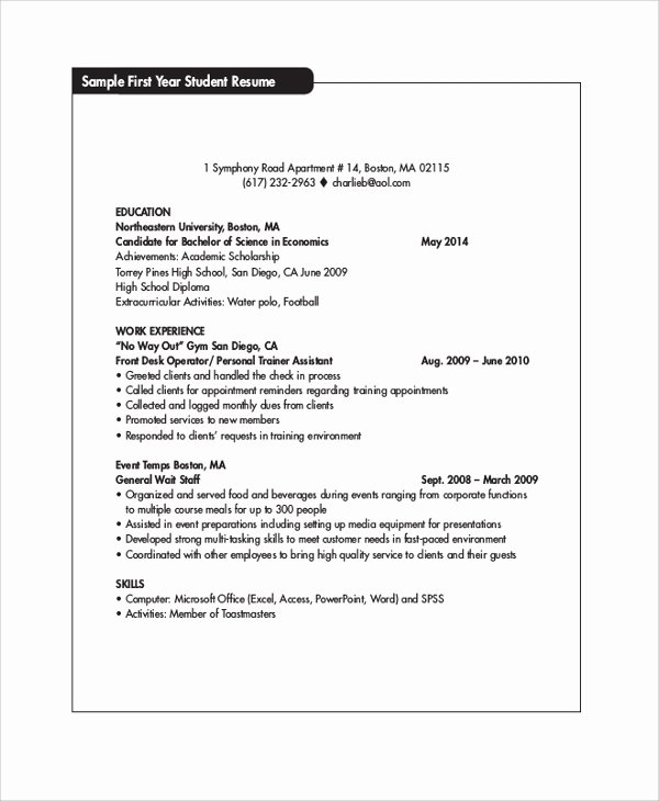 Current Nursing Student Resume Best Of Sample College Student Resume 8 Examples In Pdf Word