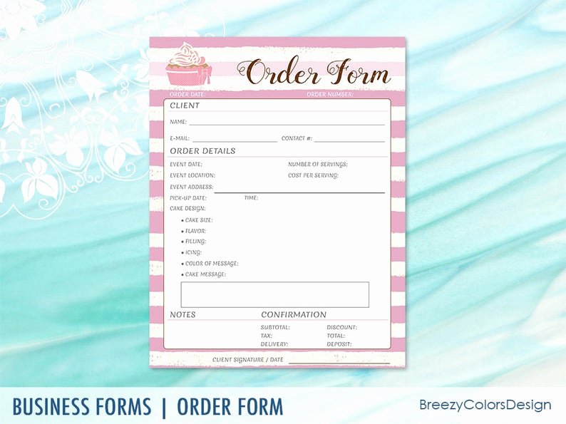 Custom Cake order form Best Of Cake order form Download for Wedding Bakery Business Homemade