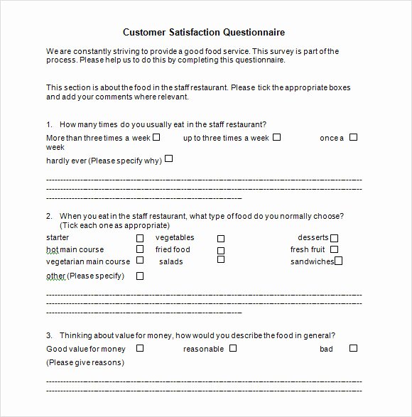 Customer Satisfaction Questionnaire Pdf Unique Free 14 Sample Customer Satisfaction Survey Templates In Google Docs Ms Word Pages