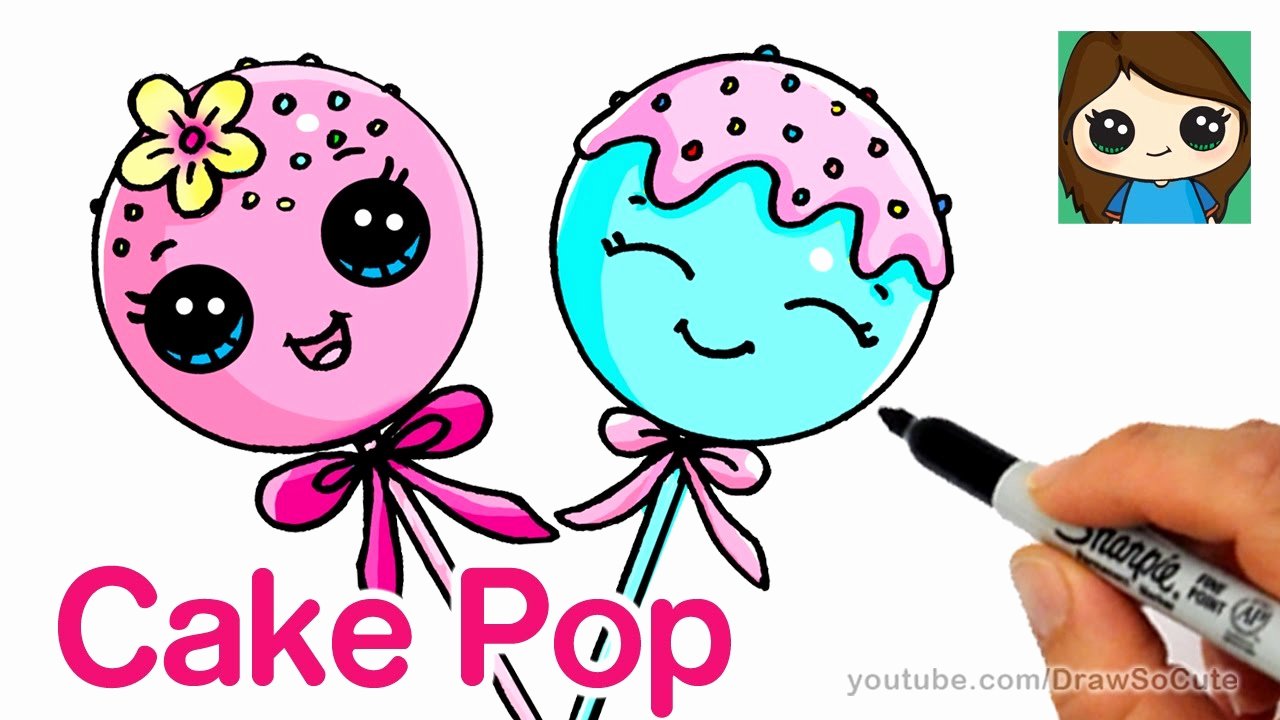 Cute Pictures to Draw Luxury How to Draw Cake Pop Easy Cute Cartoon Food