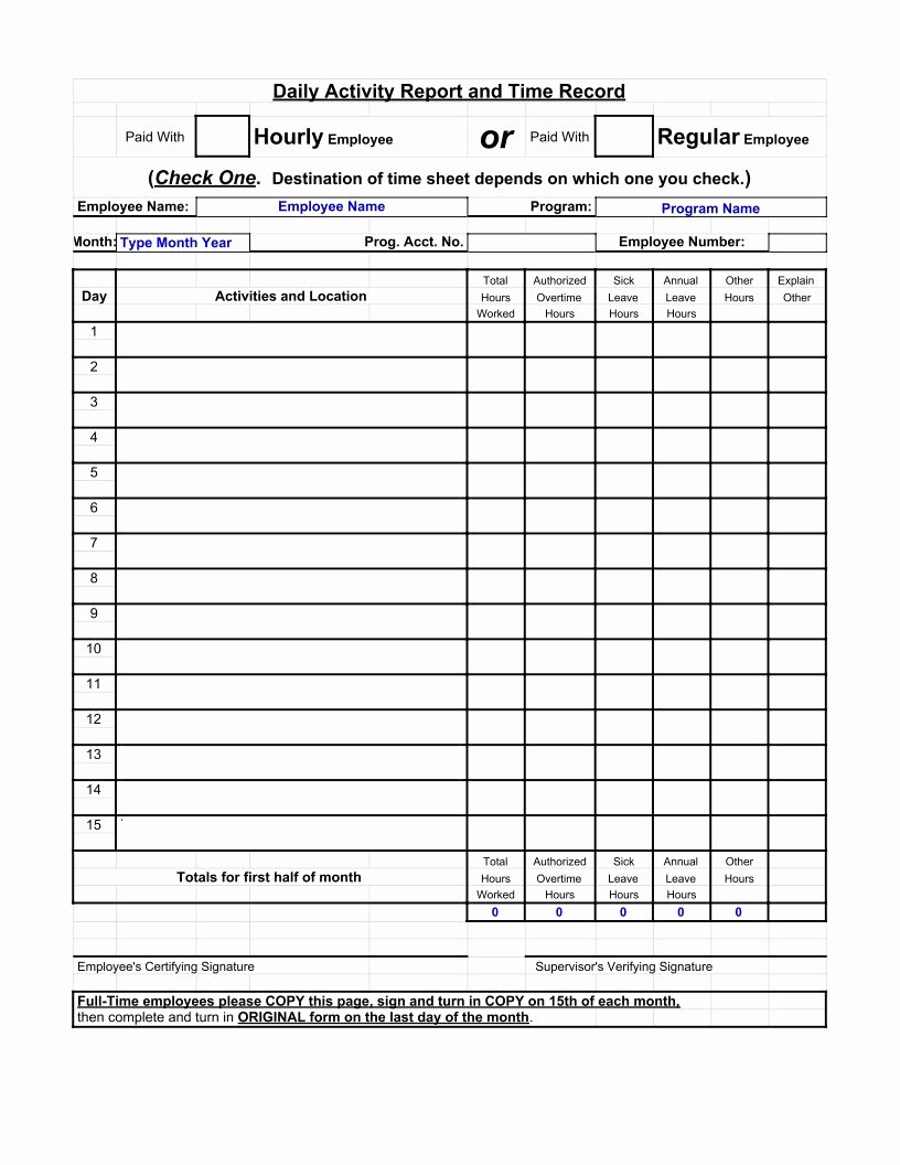 Daily Activity Report Template Awesome Daily Activity Report Template Pdf Google Sheet Excel format