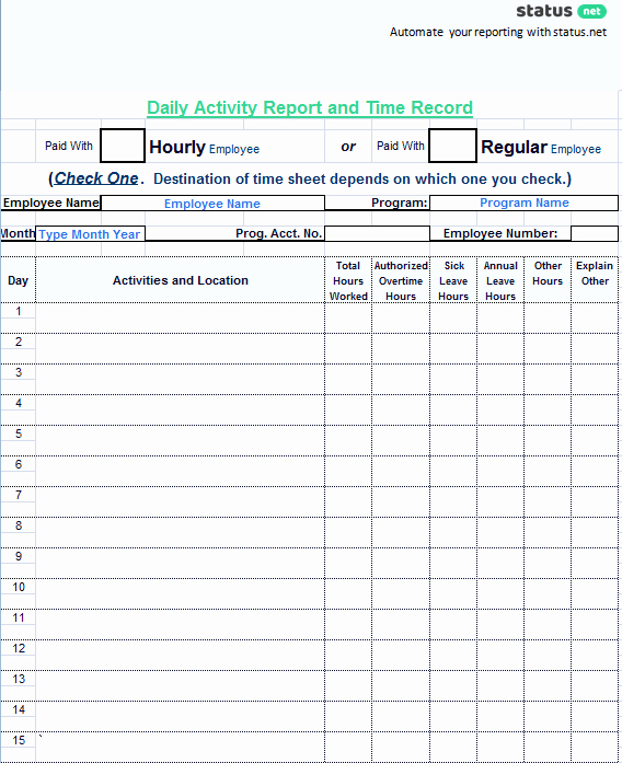 Daily Activity Report Template Beautiful 3 Best Examples Daily Report Template
