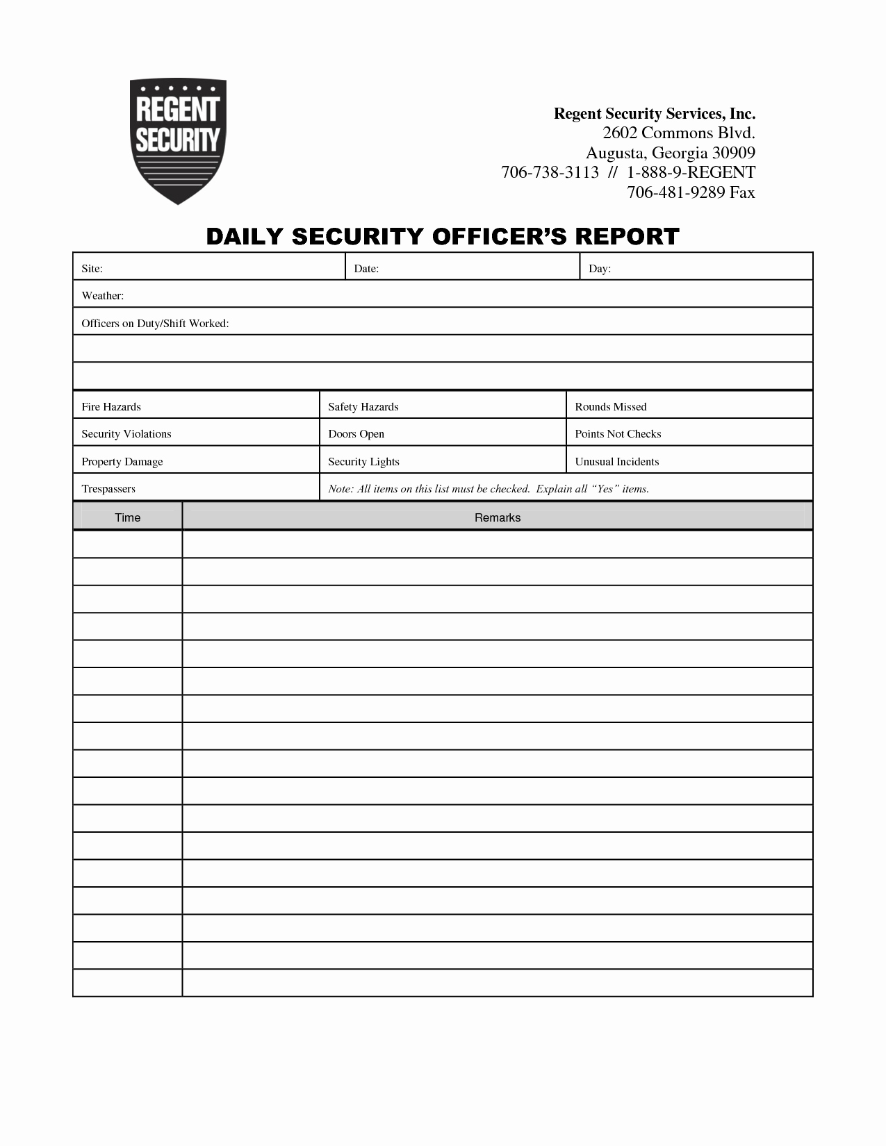 Daily Activity Report Template Fresh Security Guard Daily Activity Report Sample