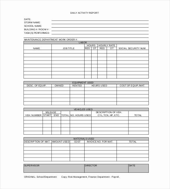 Daily Activity Report Template Inspirational Daily Report Template 25 Free Word Excel Pdf Documents Download