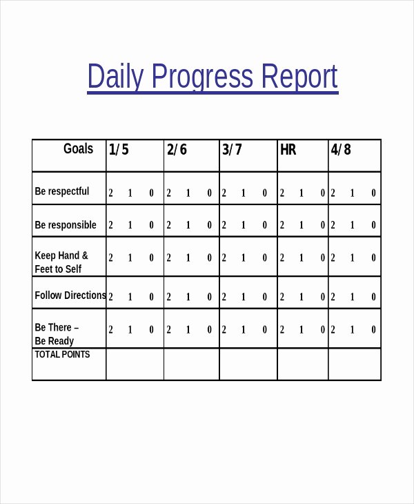 Daily Progress Report Template Awesome Progress Report Template 55 Free Pdf Ms Word Google Docs Apple Pages Download