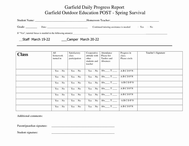 Daily Progress Report Template Best Of Printable Student Progress Report Template Progress Reports