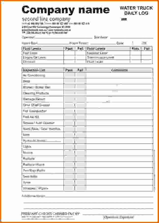 Daily Vehicle Inspection Checklist Template Lovely Daily Checklist Template Daily Vehicle Inspection – soohongp