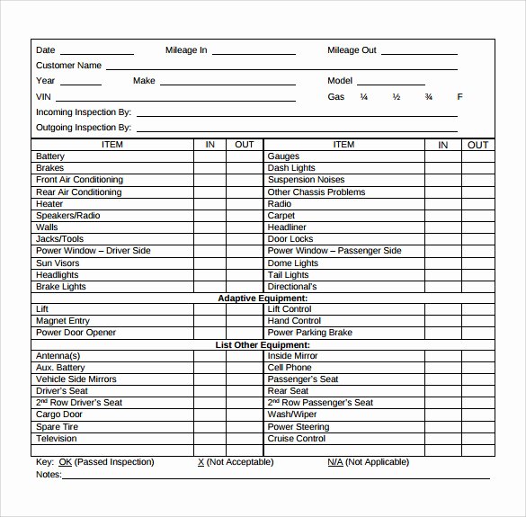 Daily Vehicle Inspection Checklist Template New Sample Inspection Checklist 20 Documents In Pdf Word