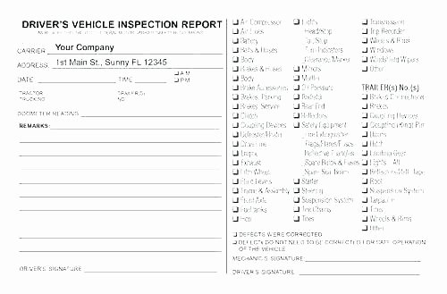 Daily Vehicle Inspection form Template Inspirational Van Checklist Template