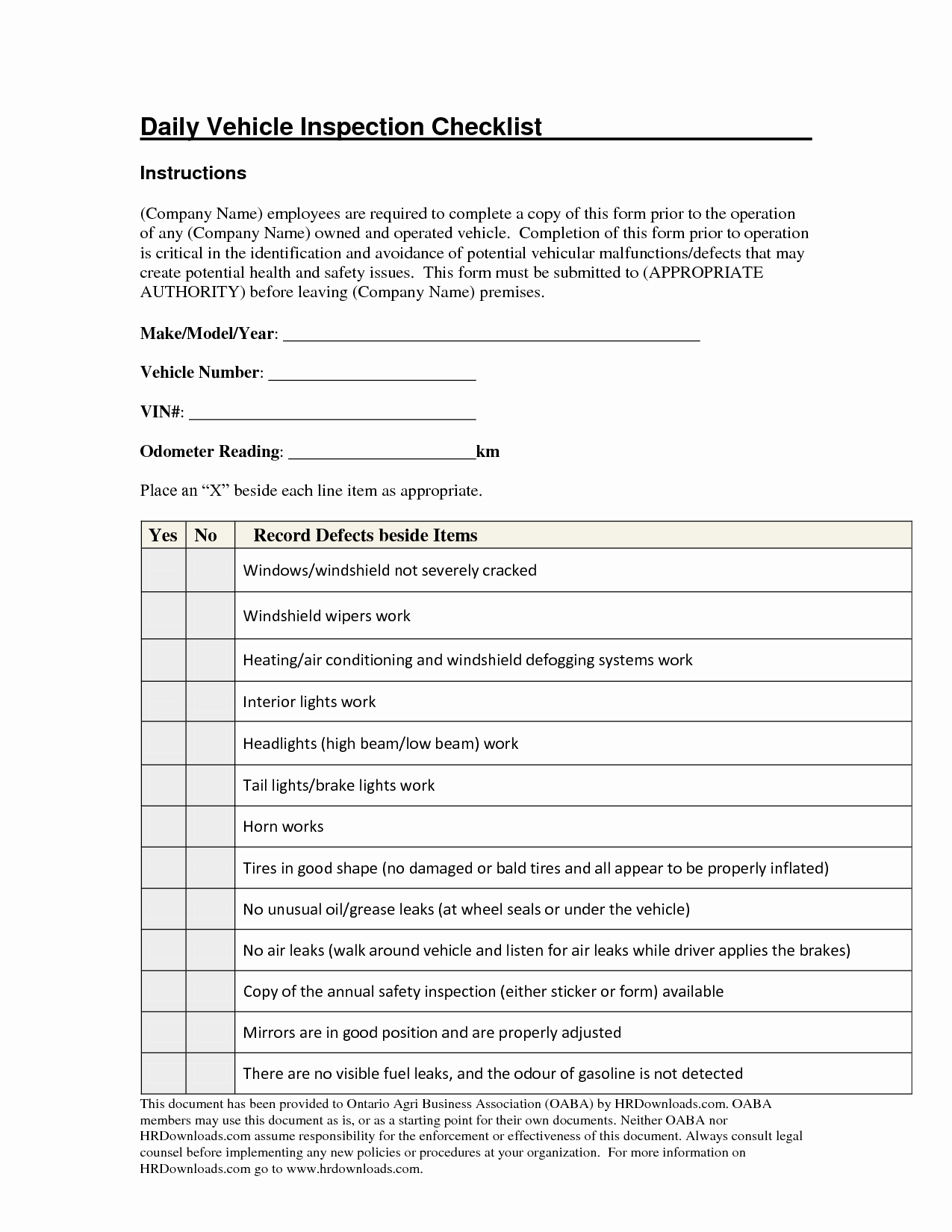Daily Vehicle Inspection form Template Unique Daily Vehicle Inspection Checklist form Image Gallery Gyps Fice forms