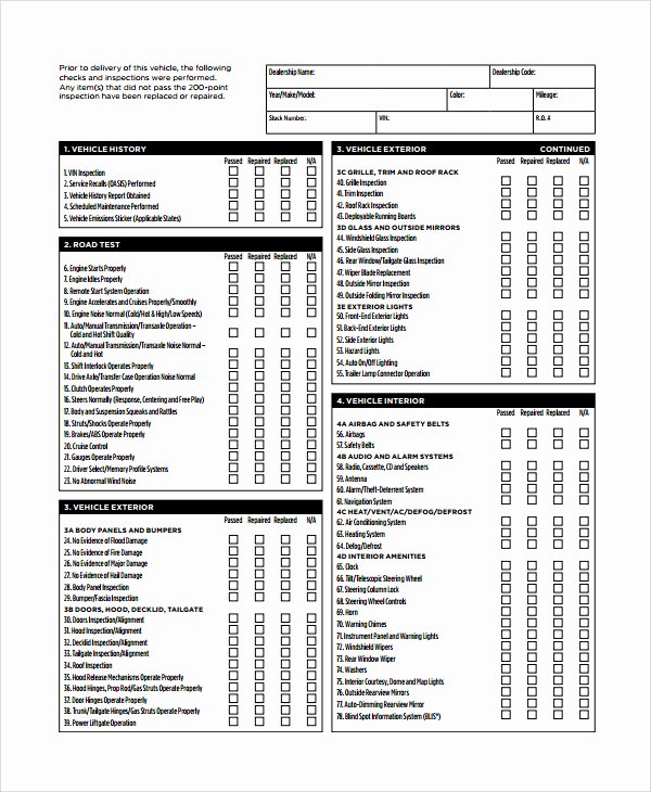 Daily Vehicle Inspection Report Template Best Of Printable Vehicle Inspection Checklist