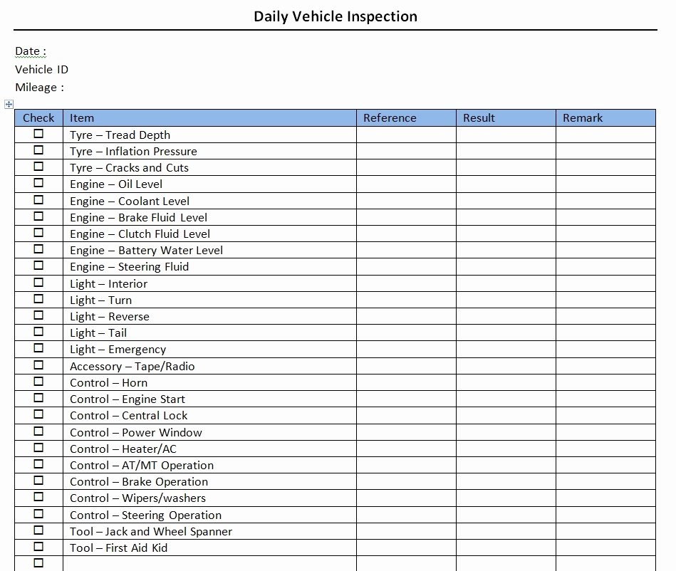 Daily Vehicle Inspection Report Template Elegant Search Results for Daily Vehicle Inspection Checklist – soohongp