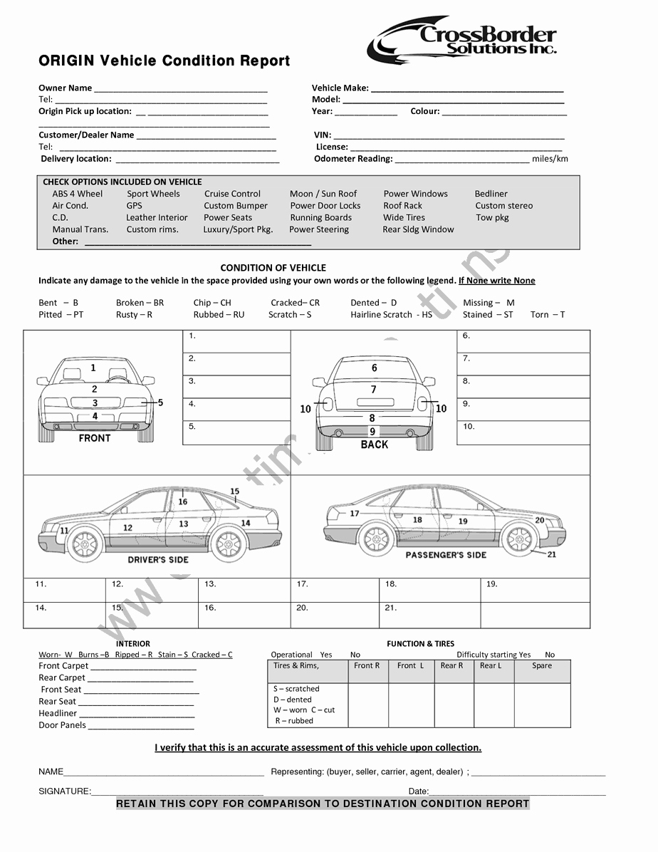 Daily Vehicle Inspection Report Template Luxury 12 Vehicle Condition Report Templates Word Excel Samples