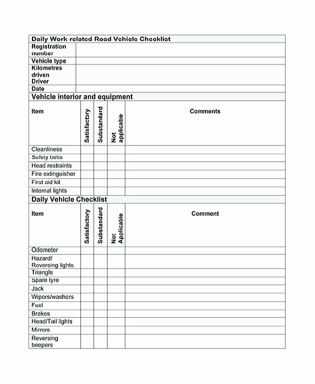 Daily Vehicle Maintenance Checklist New Free Daily Checklist Template and Its Purposes