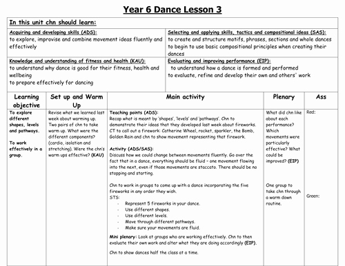 Dance Lesson Plan Templates Luxury Dance Lesson Plans Upper Ks2 by Fairykitty