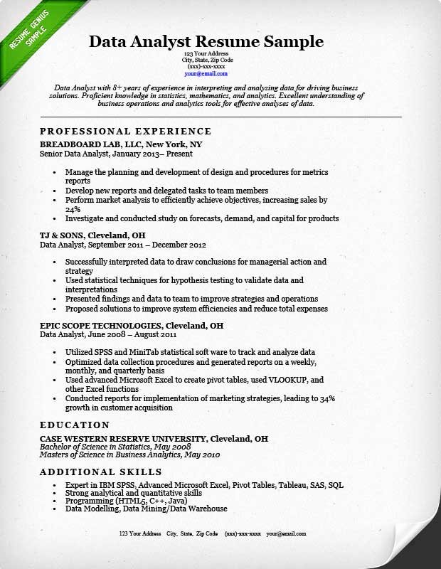 Data Analyst Resume Entry Level Awesome Data Analyst Resume Sample
