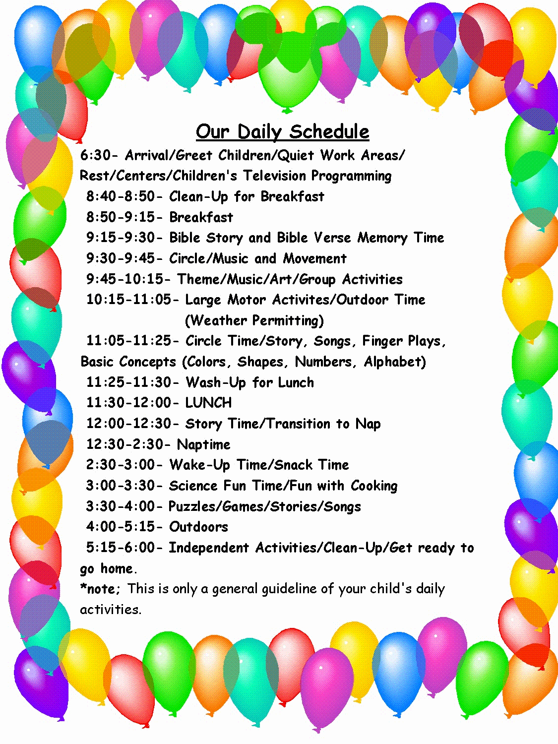 Daycare Staff Schedule Template Best Of Day Care Logos Daily Schedule Marcy S Shining Stars In Home Childcare