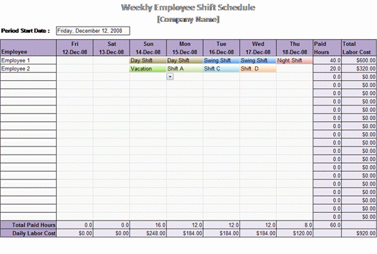 Daycare Staff Schedule Template Fresh Template In Microsoft Word – Printable Schedule Template