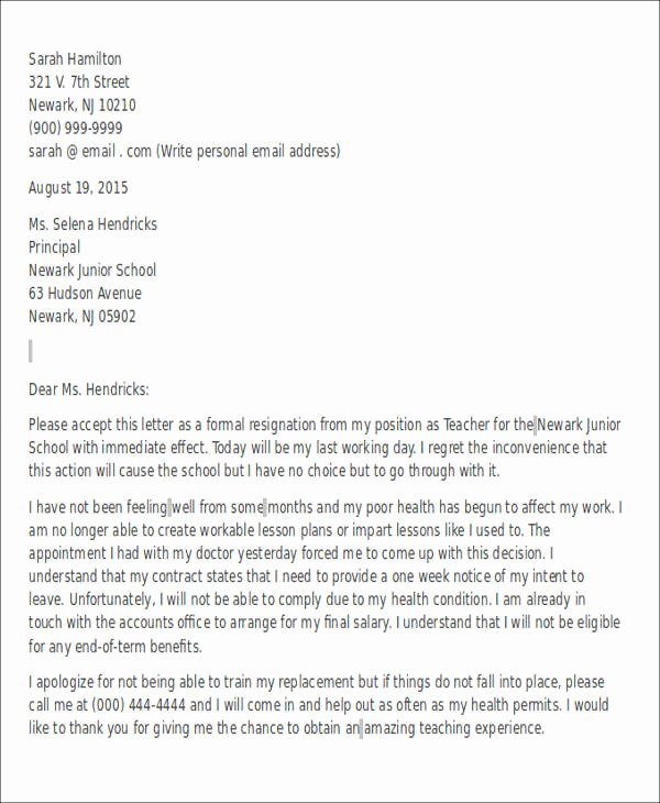 Daycare Termination Letter to Parent Beautiful 8 Sample Childcare Resignation Letters Pdf Doc