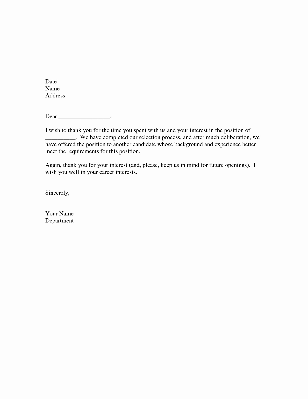 Decline to Bid Letter Awesome Best S Of Vendor Proposal Rejection Letter Rfp Rejection Letter Sample Vendor Rejection