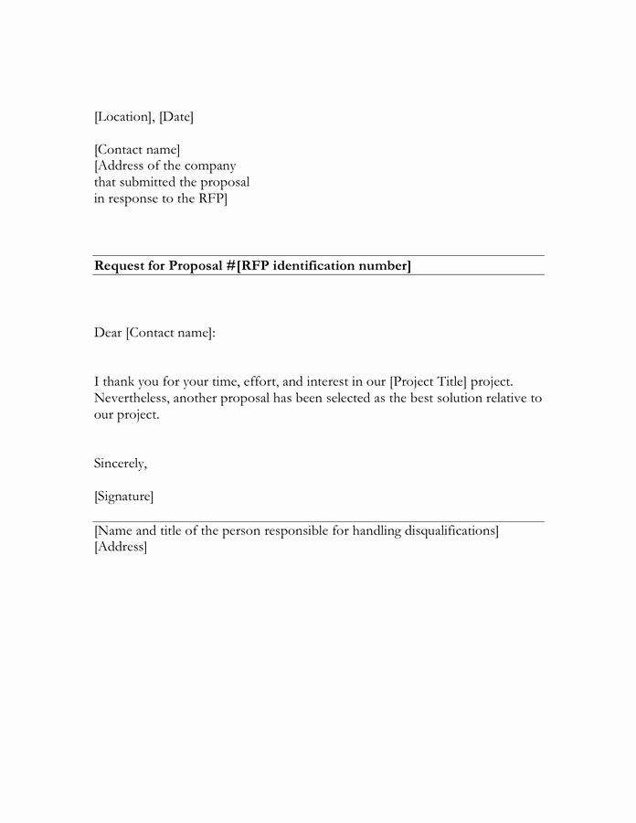 Decline to Bid Letter Awesome the Letter to Decline An Rfp Proposal In Word and Pdf formats Page 2 Of 2