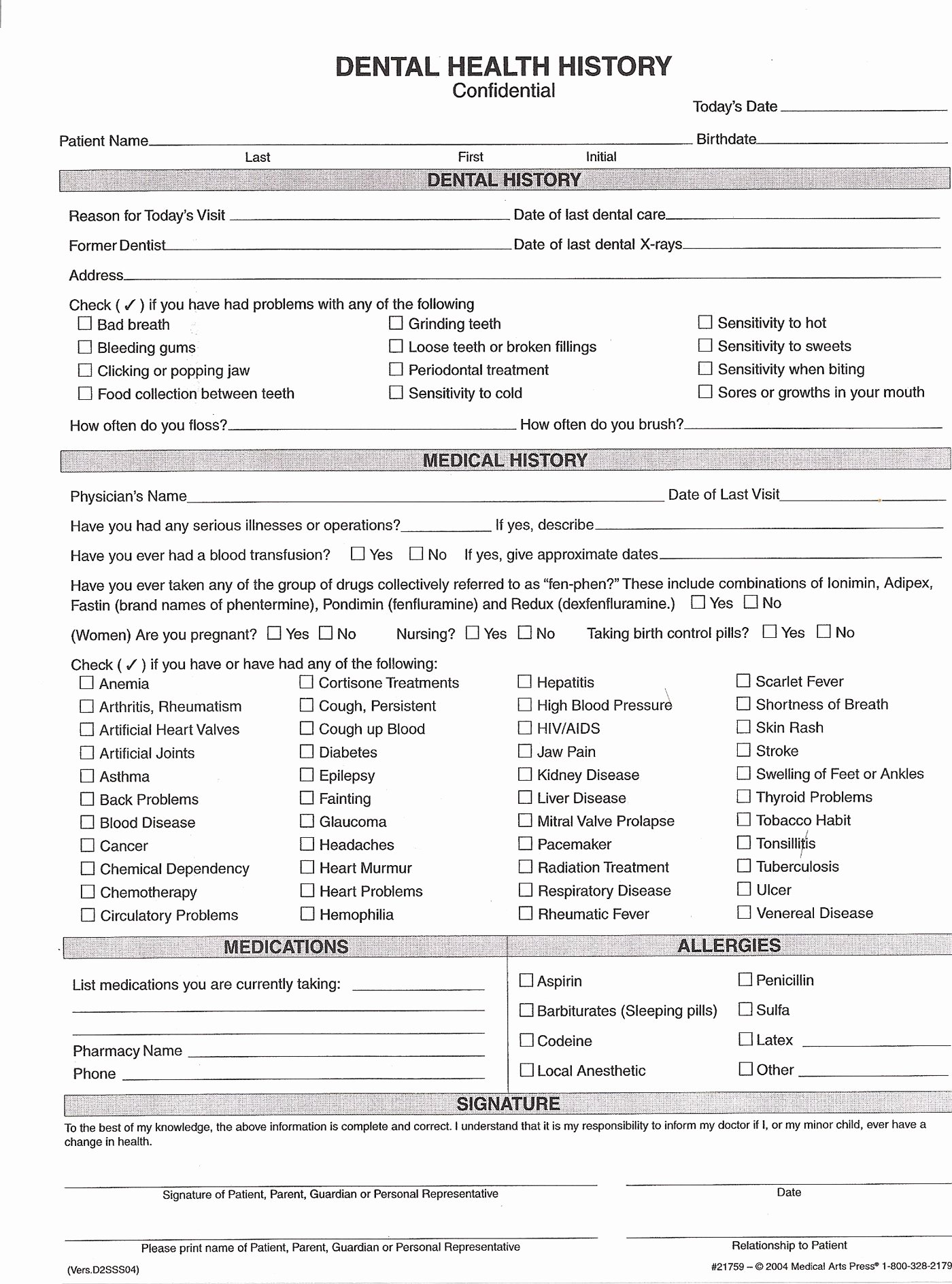 Dental Medical History form Template Best Of Medical History forms Health History form Click On to View forms