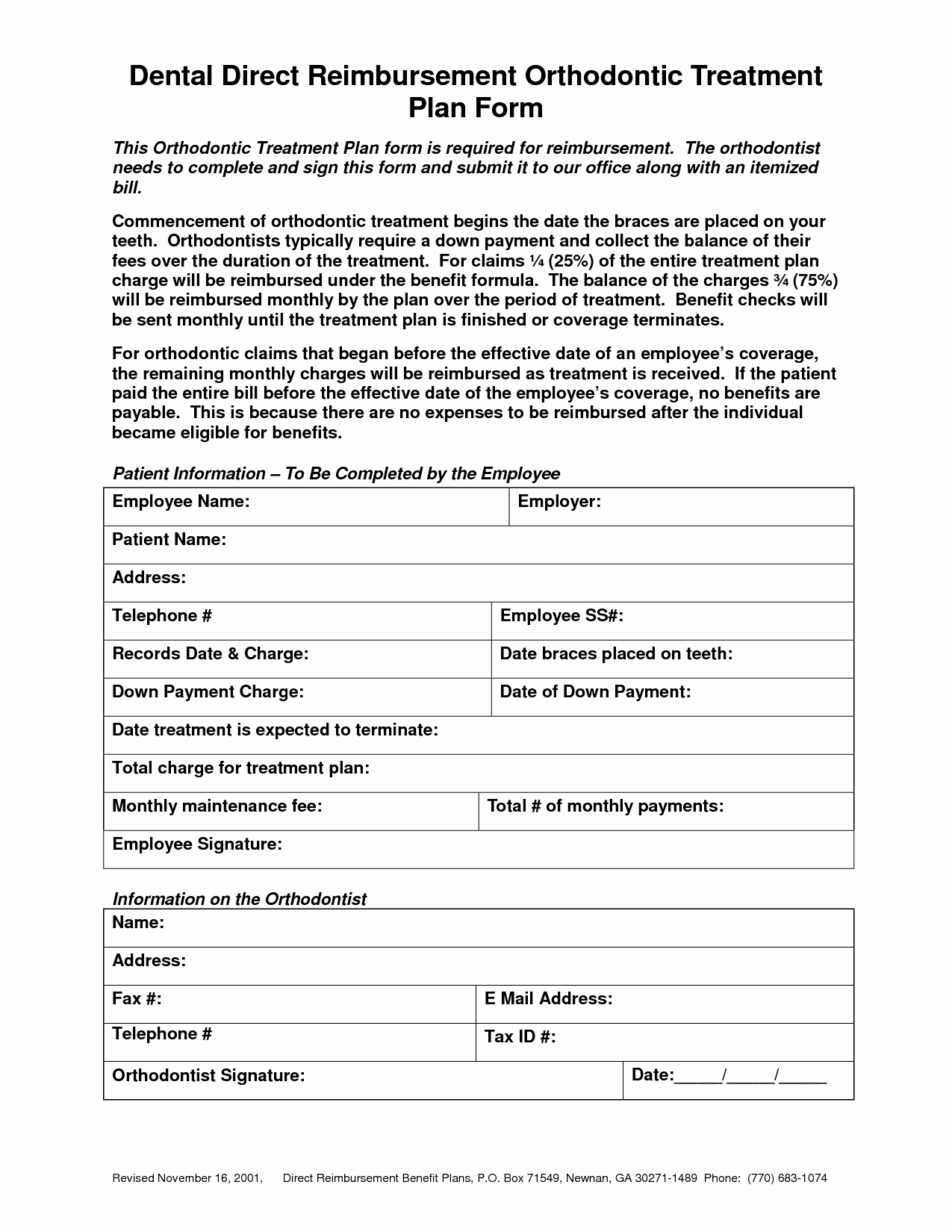 Dental Treatment Plan form Awesome Sample orthodontic Financial Agreement