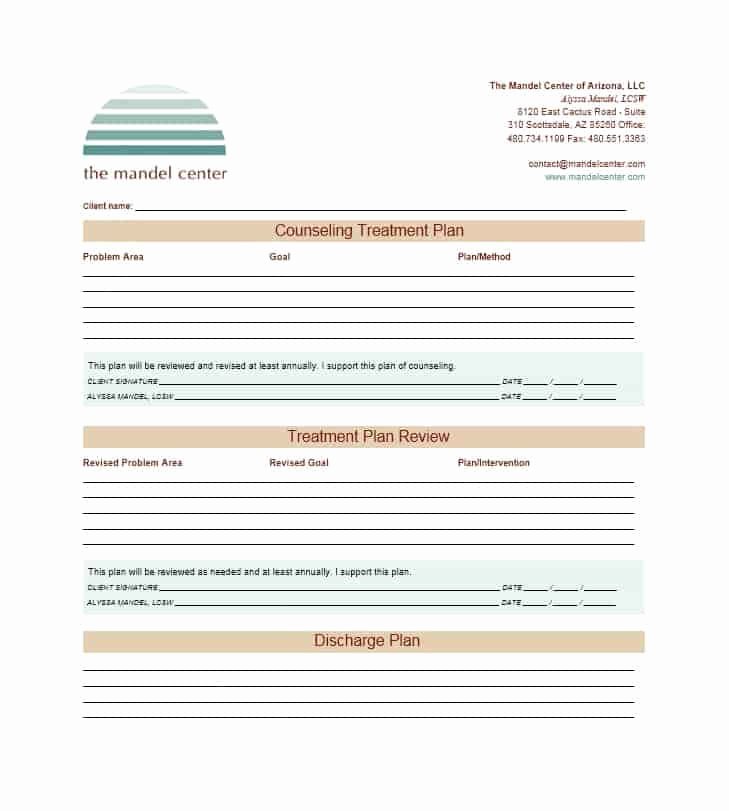 Dental Treatment Plan Template Awesome 35 Treatment Plan Templates Mental Dental Chiropractic More