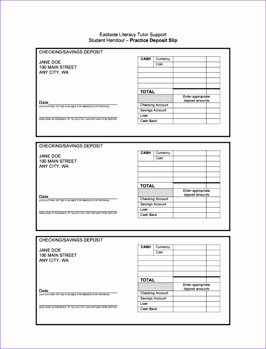 Deposit Slip Template Excel Awesome 7 Excel Deposit Slip Template Exceltemplates Exceltemplates