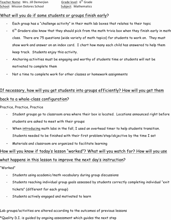 Differentiated Lesson Plan Template New Download Differentiated Instruction Lesson Template for
