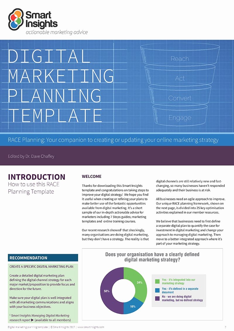 Digital Marketing Proposal Template Elegant Free Digital Marketing Plan Template Smart Insights