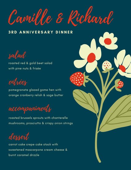 Dinner Party Menu Template Lovely Customize 197 Dinner Party Menu Templates Online Canva
