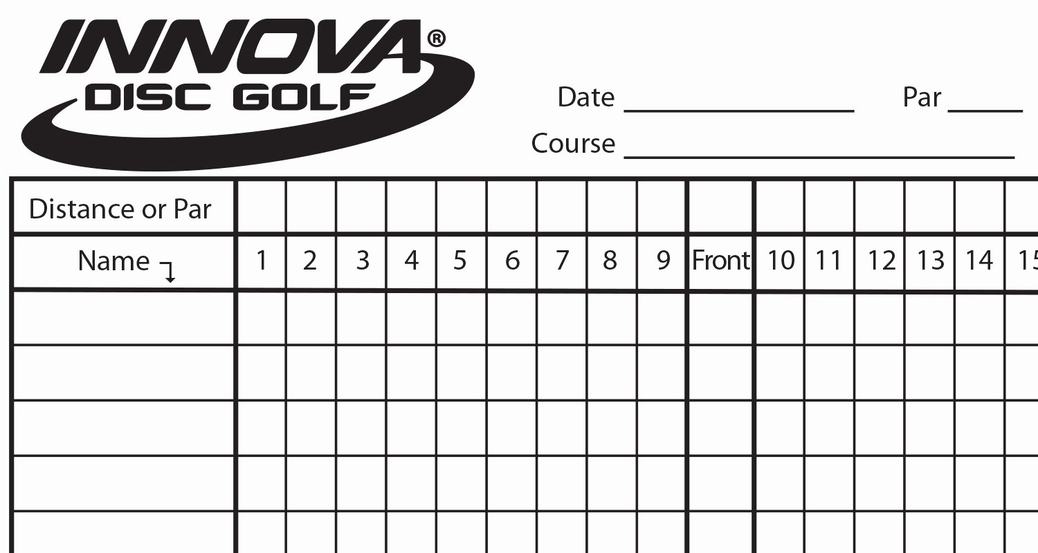 Disc Golf Score Cards Elegant Innova Scorecard Innova Disc Golf