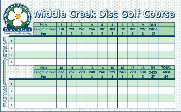Disc Golf Score Cards Fresh Disc Golf Scorecard