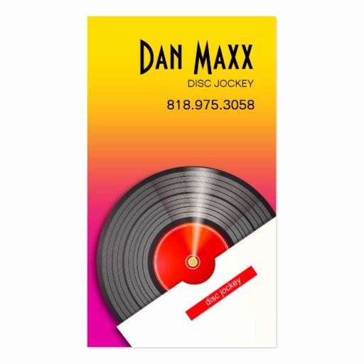 Disc Jockey Business Card Awesome Dj Disc Jockey Vinyl Hot Wax Music Business Card