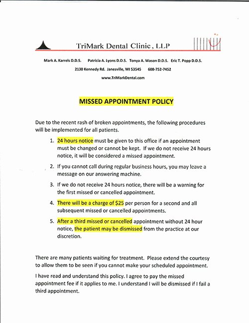 Dismissal Letter From Dental Office Fresh Fice Policies Trimark Dental Clinic
