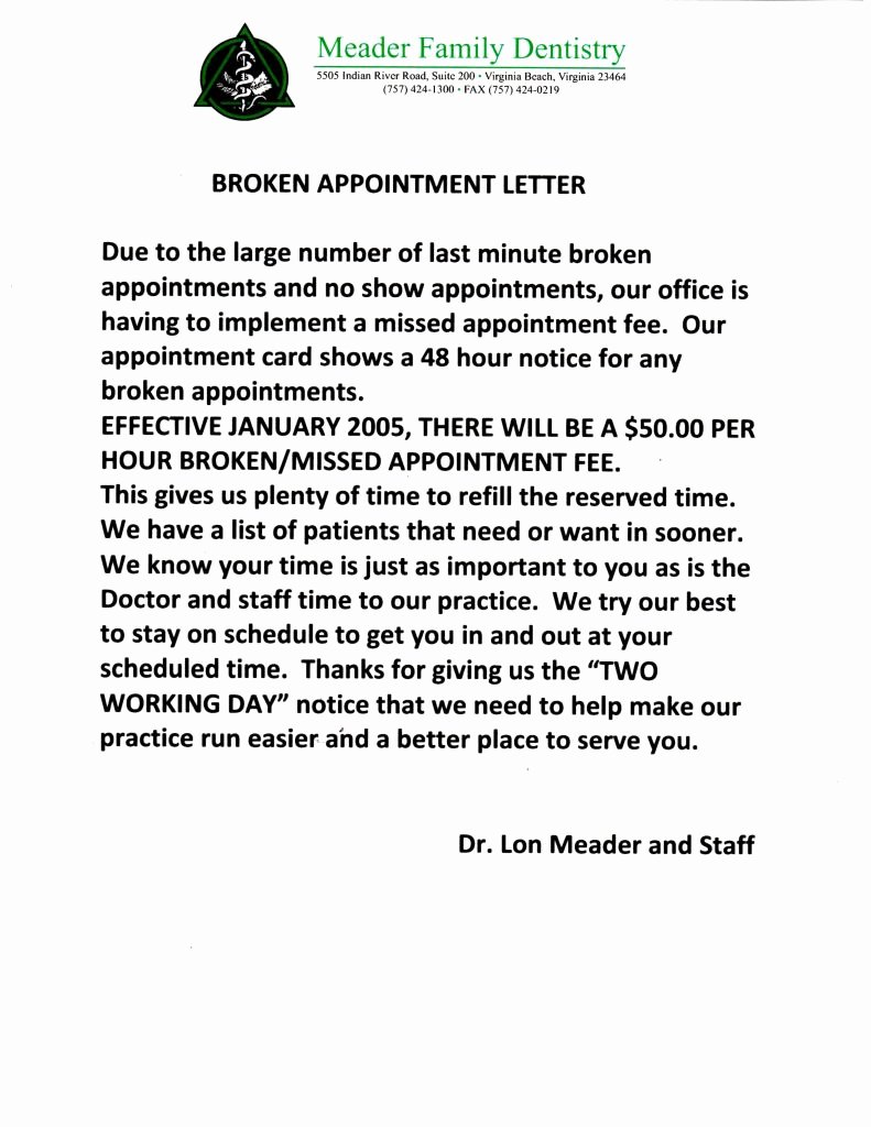 Dismissal Letter From Dental Office Lovely New Patient Letter Dental