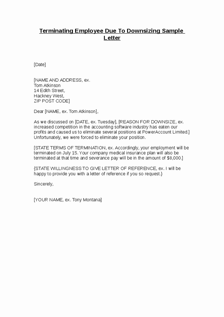 Dismissal Letter From Dental Office New Terminating Employee Due to Downsizing Sample Letter Hashdoc Employment Termination Letter
