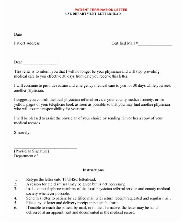 Dismissal Letter From Dental Office New Termination Letter – 15 Free Word Pdf Documents Download