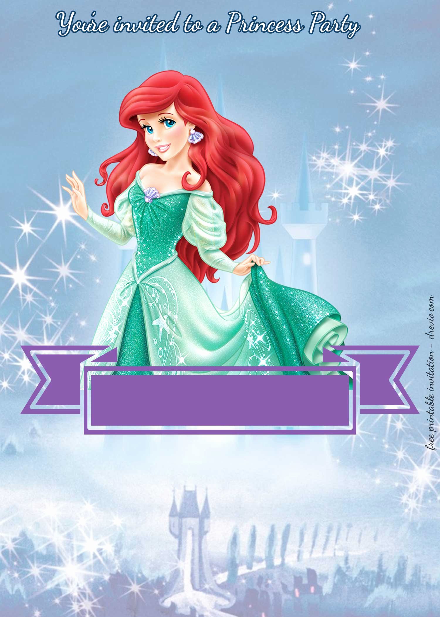 Disney Princess Invitation Template Elegant Free Princess Party Birthday Invitation Templates