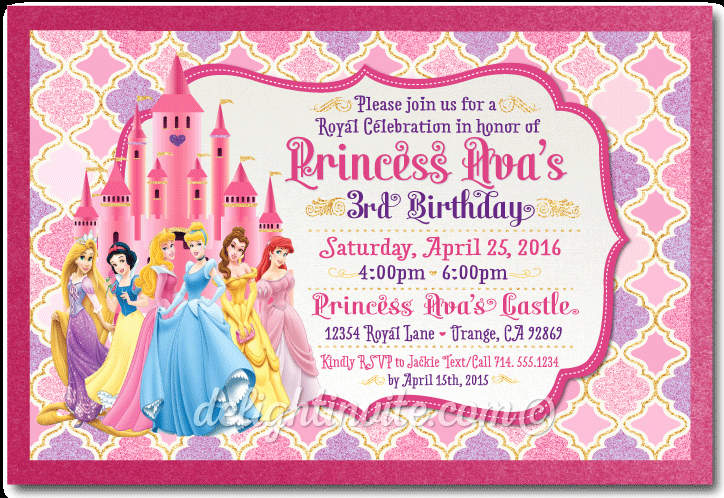 Disney Princess Invitation Template Fresh Disney Princess Invitations