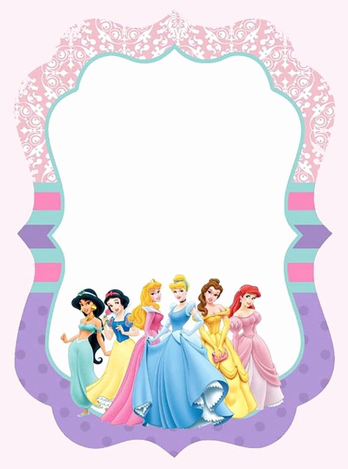 Disney Princess Invitation Template Inspirational Disney Princesses Invitation Template Olivia 3rd Birthday 2019