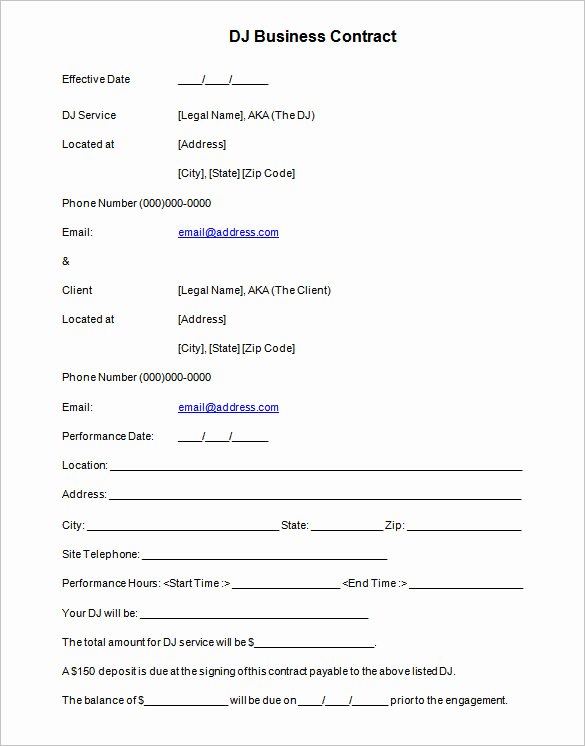 Dj Contract Template Microsoft Word Inspirational 16 Dj Contract Templates Pdf Word Google Docs Apple Pages